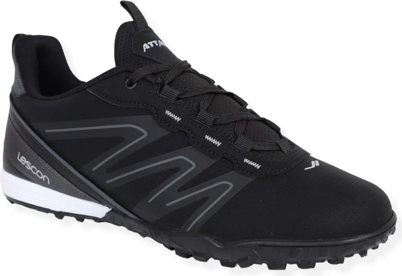 Lescon Konfores 1494-ATTACK-3 Anatomical Sole Astroturf Football Shoes - NKT01494-BLACK White-42