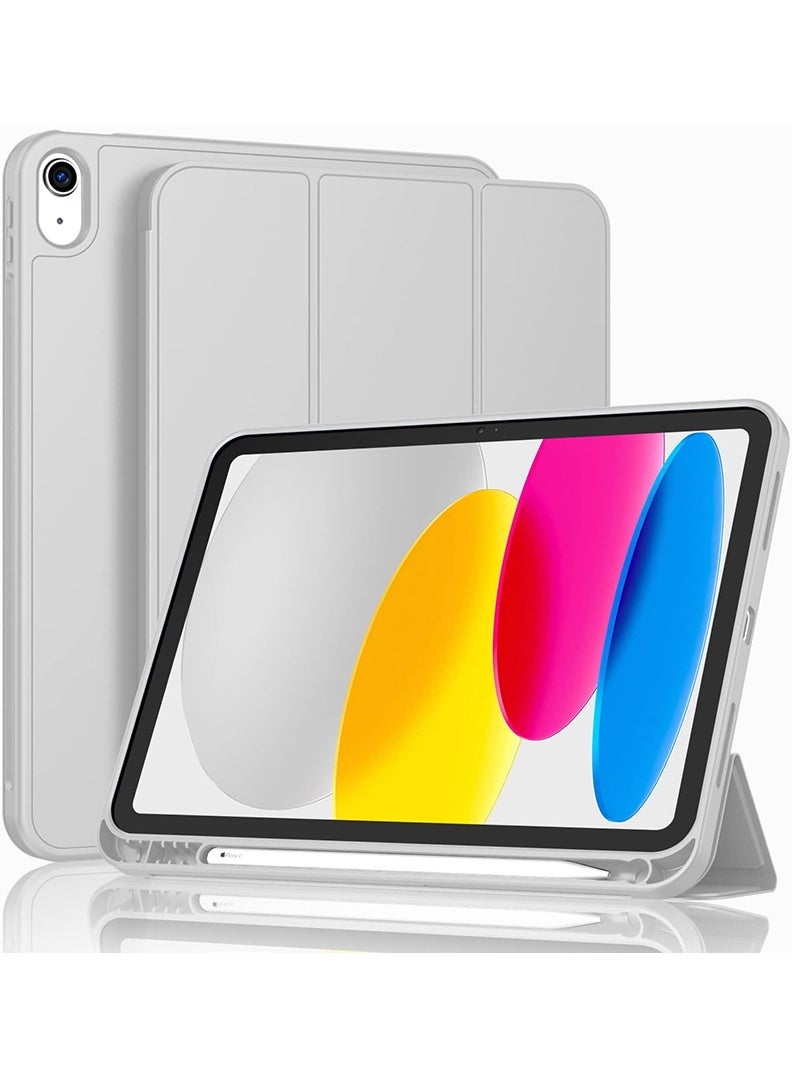 Theodor Case for iPad Air M3 2025/ M2 2024 11-Inch , iPad Air 5/4 (2022/2020 5th/4th Gen 10.9-Inch) with Pencil Holder, Slim Tablet Cover with Soft TPU Back, Auto Wake/Sleep Grey - Image 1