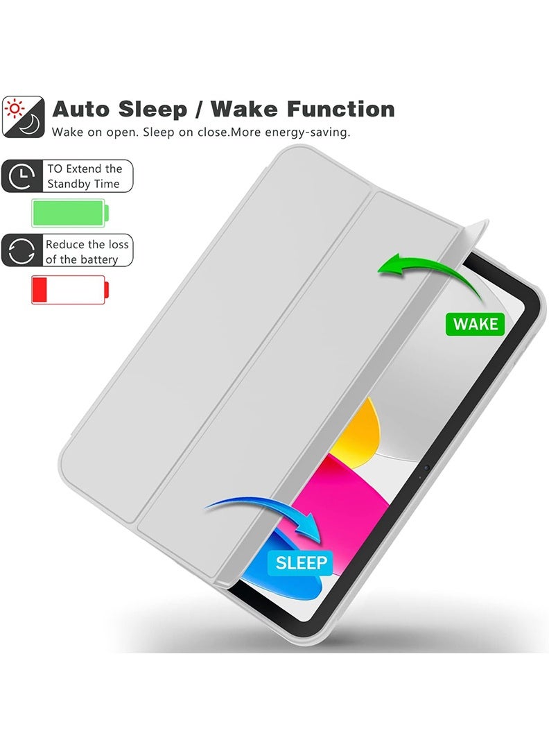 Theodor Case for iPad Air M3 2025/ M2 2024 11-Inch , iPad Air 5/4 (2022/2020 5th/4th Gen 10.9-Inch) with Pencil Holder, Slim Tablet Cover with Soft TPU Back, Auto Wake/Sleep Grey - Image 4