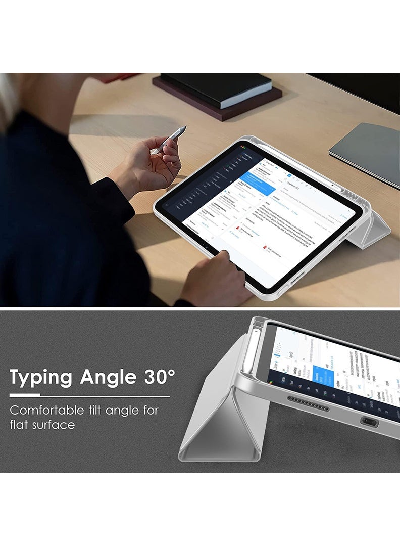 Theodor Case for iPad Air M3 2025/ M2 2024 11-Inch , iPad Air 5/4 (2022/2020 5th/4th Gen 10.9-Inch) with Pencil Holder, Slim Tablet Cover with Soft TPU Back, Auto Wake/Sleep Grey - Image 5