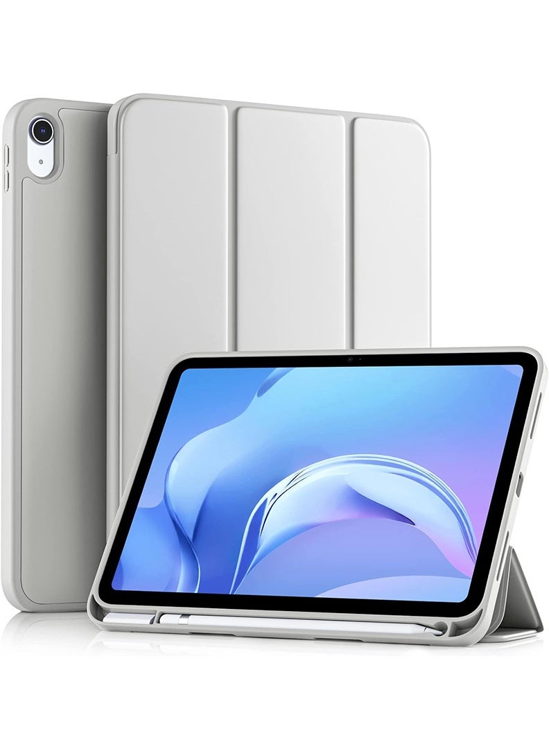 Theodor Slim Smart Case for iPad Air 11 Inch (M4 2026/ M3 2025/ M2 2024) Lightweight Slim Trifold Cover with Pencil Holder, Soft TPU Back, Auto Wake Sleep, Shockproof Protective Tablet Case - Grey