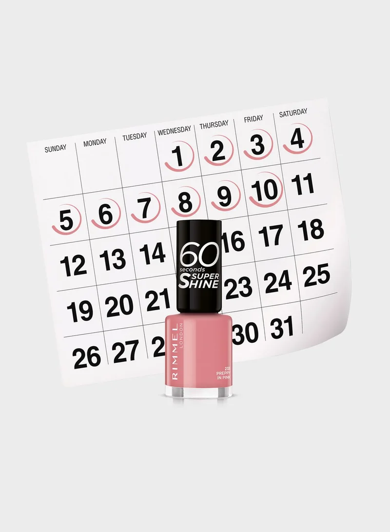 RIMMEL LONDON Rimmel 60 Seconds Super Shine Nail Polish – 235 – Preppy In Pink, 8ml