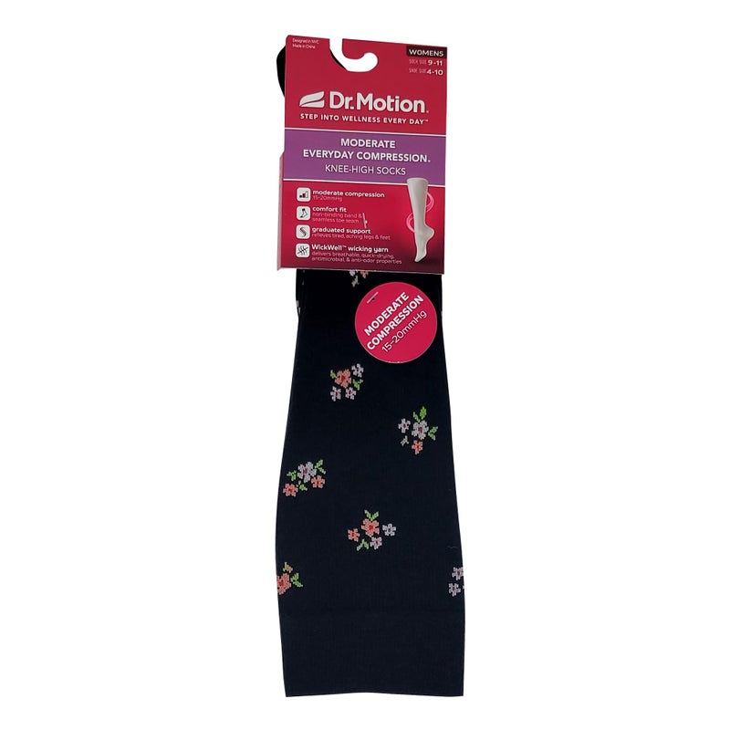Dr Motion Women's Compression Knee High Socks, 15-20 mmHg, 3 Pairs (PT#E, 9-11) - Image 4