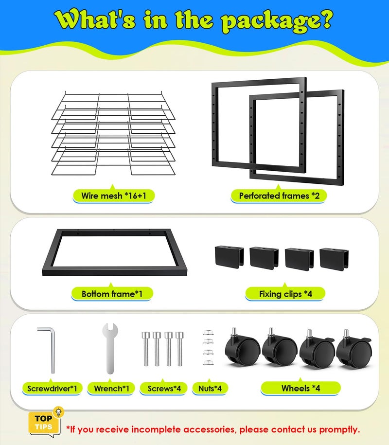 TURNRISE Art Drying Rack 0.138" Thickened Paint Drying Rack Concave Painting Racks with 4 Casters, 3lbs Load Capacity Wire Paint Drying Stand for Classroom Art Studios, Schools, Preschool - Image 5