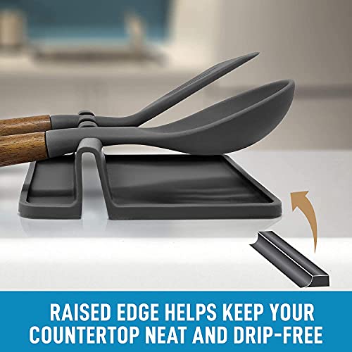 Zollyss 1pcs Silicone Utensil Rest with Drip Pad for Multiple Utensils, Heat-Resistant, BPA-Free Spoon Rest & Spoon Holder for Stove Top, Kitchen Utensil Holder for Spoons, Ladles, Tongs & More-Multi - Image 4