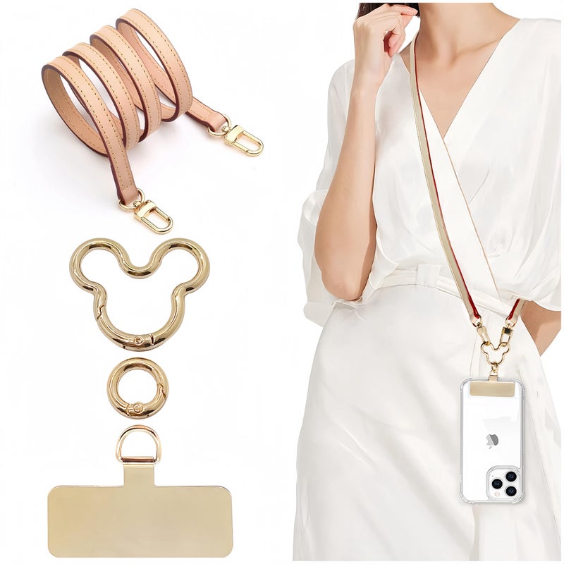 ZREVSB Mouse Ears Crossbody Phone Lanyard - Adjustable Shoulder Neck Strap [Works with All Phones] Hands-Free Cell Phone Strap - Neck Chain Holder for iPhone 16/15/14/13 Pro/S24 Ultra - Image 1
