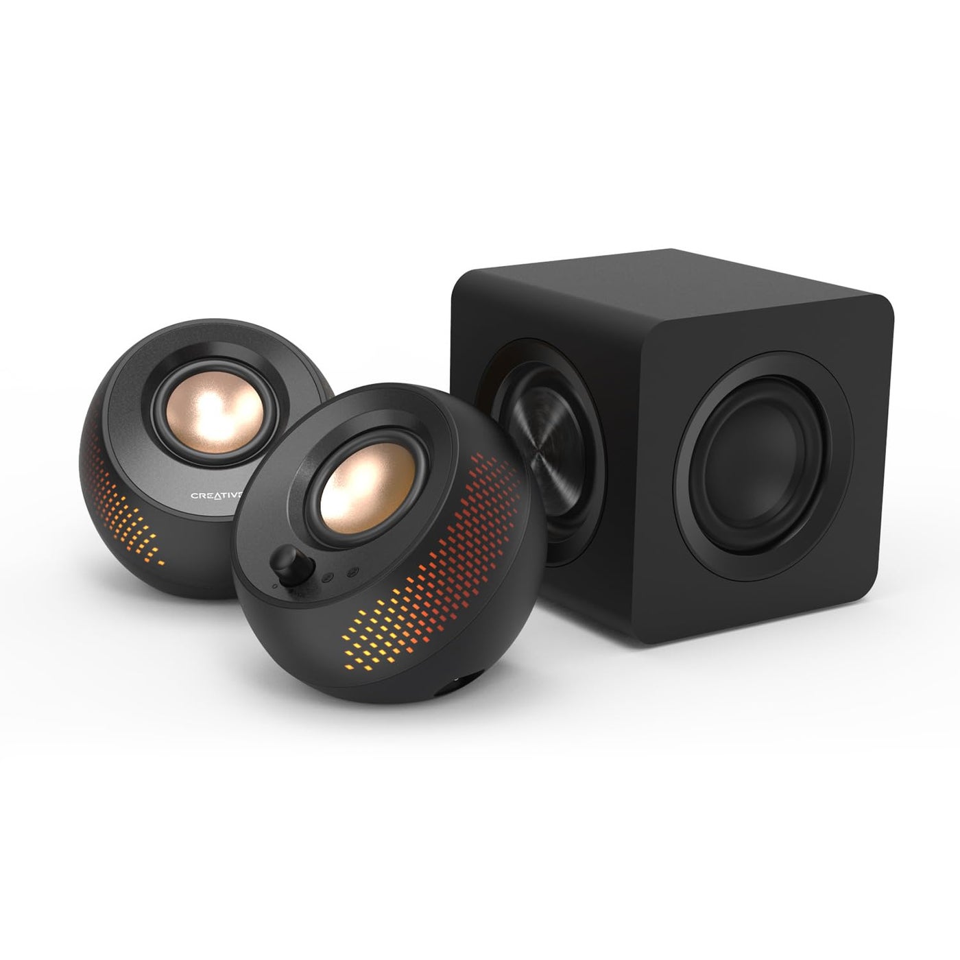 Creative Pebble X Plus 2.1 USB-C Computer Speakers with Subwoofer and Customizable RGB Lighting, Bluetooth 5.3, USB Audio, Up to 15W RMS Power for PC and Mac 