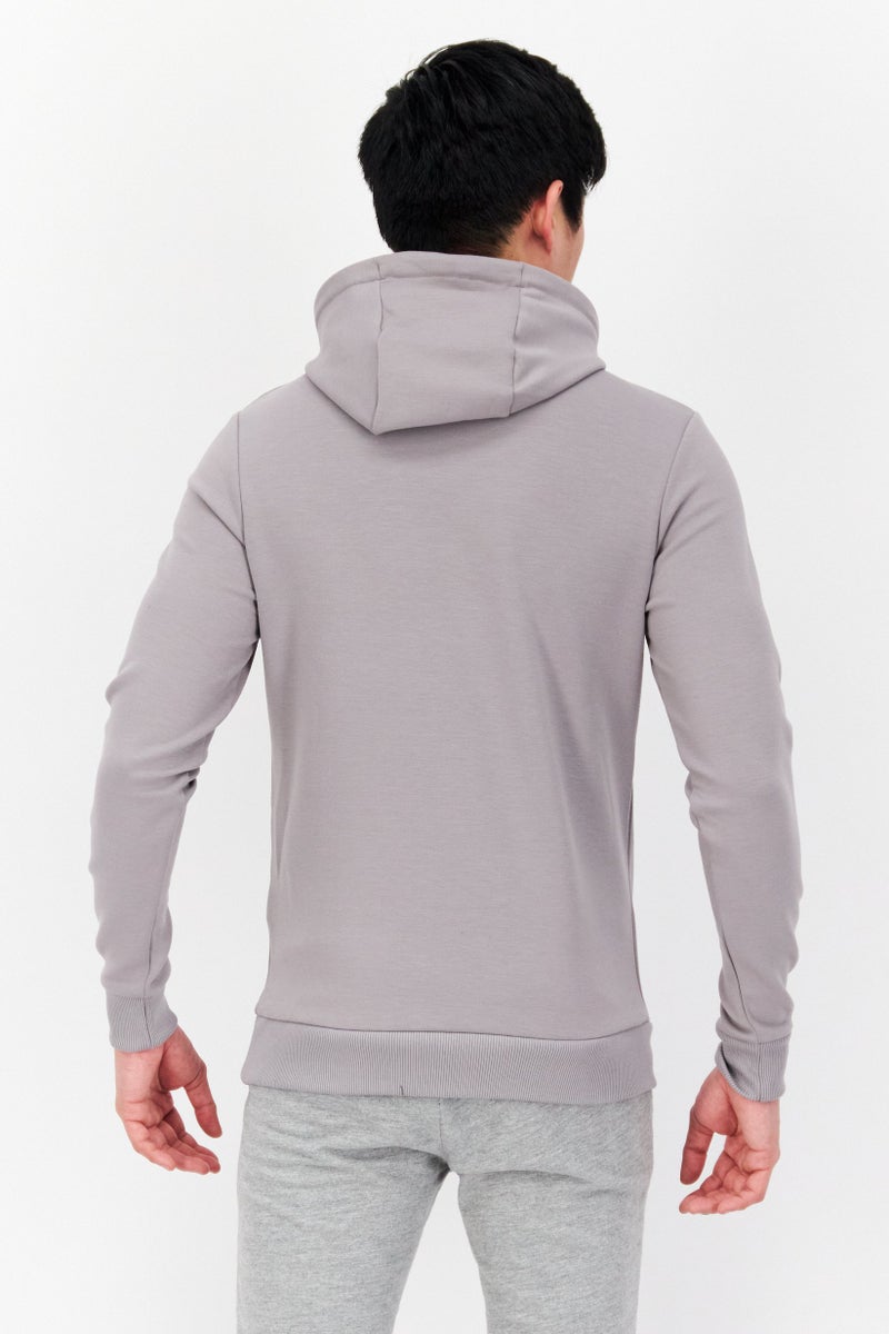 Lyle & Scott Men Long Sleeve Brand Logo Hoodie, Blush Grey Marl - Image 2