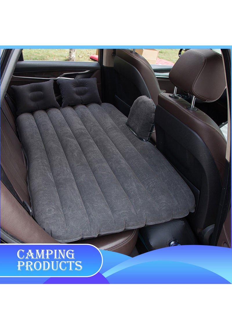 Manful Inflatable Mattress with Pump Portable Outdoor Air Mattress Foldable Single Thickened Flocking Mattress for Outdoor and Home  - Image 1
