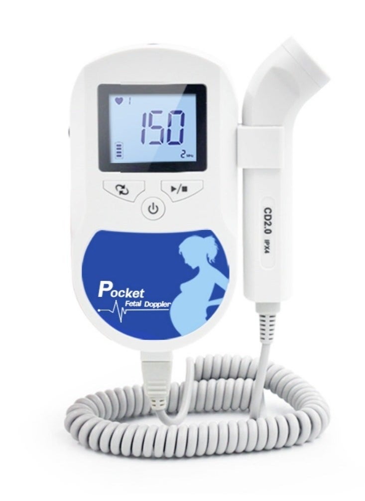 Generic Fetal Doppler Prenatal Pocket Digital Ultrasound Detector Heartbeat Pregnant Doppler Prenatal Monitor  - Image 1