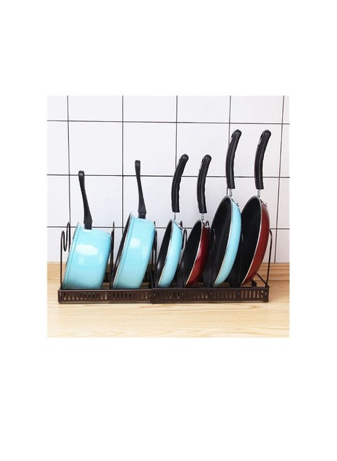 6-Layer Adjustable Pan And Pot Lid Rack ,Space Saving Kitchen Storage
