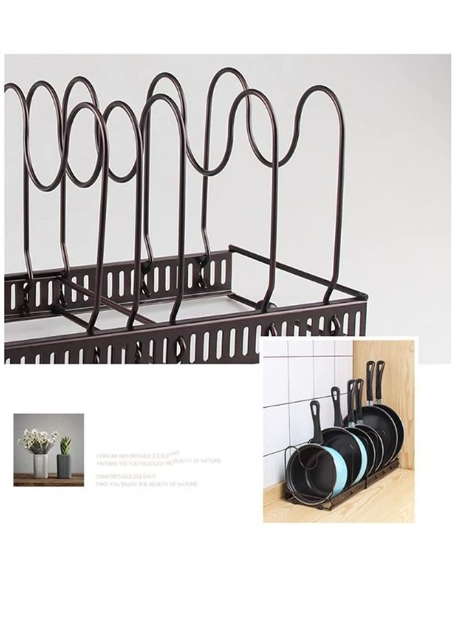 6-Layer Adjustable Pan And Pot Lid Rack ,Space Saving Kitchen Storage