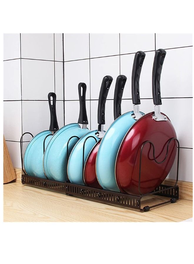 6-Layer Adjustable Pan And Pot Lid Rack ,Space Saving Kitchen Storage