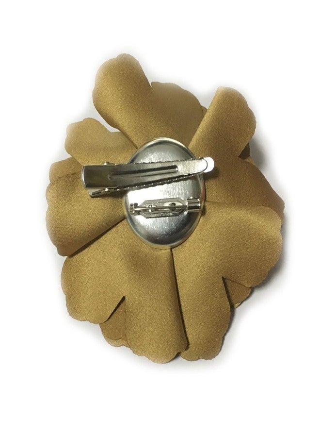 ميليويش مشبك شعر ودبوس بروش على شكل زهرة الكاميليا من ميليويش، قطعة واحدة (A74) (أصفر خردلي) - Image 2