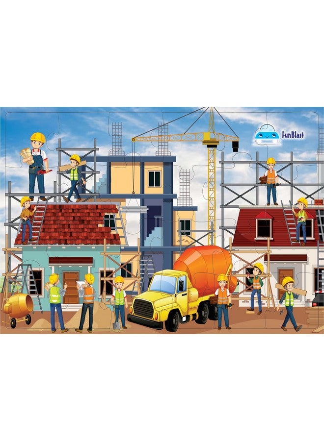 فنبلاست ألغاز الصور المقطوعة من فن بلاست للأطفال، ألغاز بناء، ألغاز أرضية، ألعاب ألغاز تعليمية، 24 قطعة (متعددة الألوان) (المجموعة ج) - Image 1