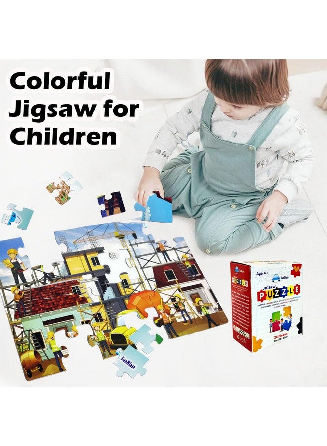 فنبلاست ألغاز الصور المقطوعة من فن بلاست للأطفال، ألغاز بناء، ألغاز أرضية، ألعاب ألغاز تعليمية، 24 قطعة (متعددة الألوان) (المجموعة ج) - Image 5
