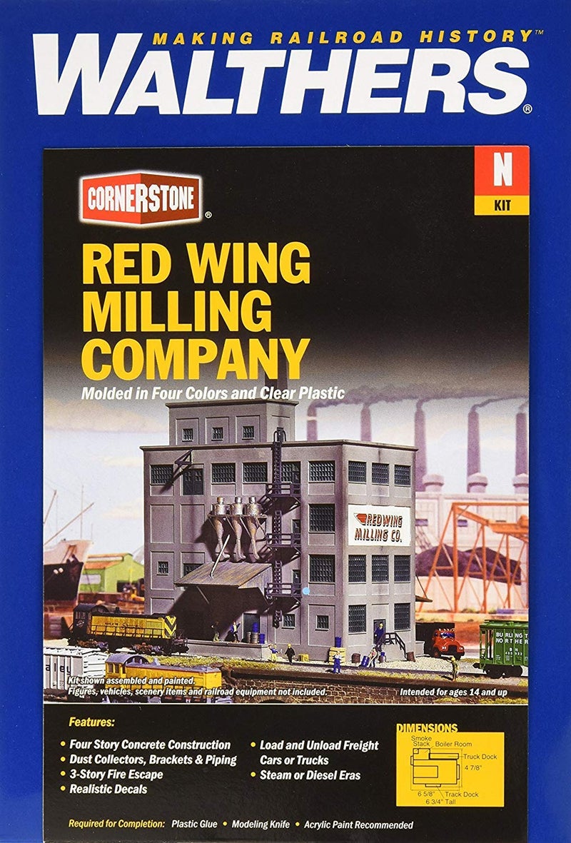 Walthers Cornerstone Red Wing Milling Co 9333212 N Scale Model Railroad Structure Kit - Image 4