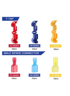Generic 120 T-Tap Wire Connector Terminal Insulation Male Quick Disconnect Spade Terminal Classification Kit  - Image 2