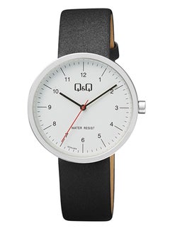Q&Q Q&Q Watch for Women, Quartz Movement, Analog Display, Black Leather Strap-QC24J304 