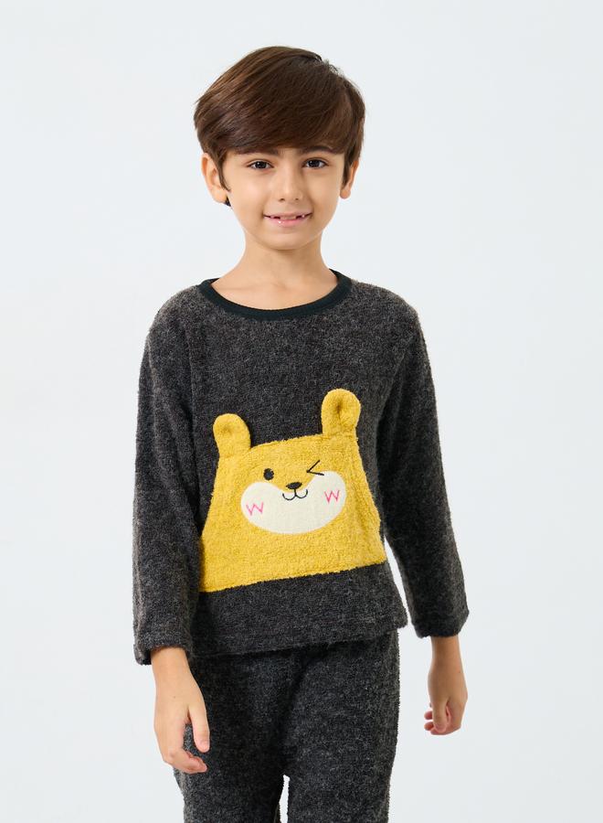 Take Two Boys Graphic Polar Fleece Top and Pyjama Set - Image 3