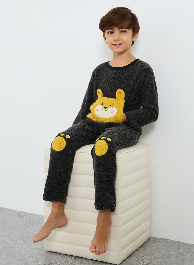 Take Two Boys Graphic Polar Fleece Top and Pyjama Set - Image 1