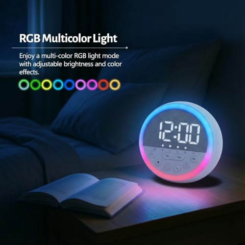 OCEST Sunrise Alarm Clock and Sound Machine Nightlight Adjustable Brightness, Rechargeable Wake Up Light Digital, Sleep Timer, Sleep Sounds, White Noise for Baby Kids Adults, Nature Soft Light for Bedroom - Image 5