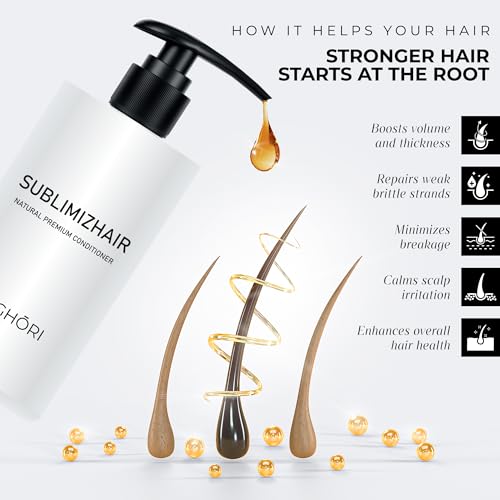 Ghori Sublimizhair Herbal Premium Conditioner for Silky Smooth Hair | Detangles, Strengthens Damaged Strands | Deep Hydration & Frizz Control, Nourishing Conditioner | Sulphate-Free, 300ml /10.1 fl oz - Image 4