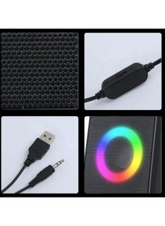 Kisonli Mini USB Powered Colorful RGB Home Theatre HiFi Stereo 2.0 Channel Wired Computer Gaming Speaker for Laptop X12  - Image 2