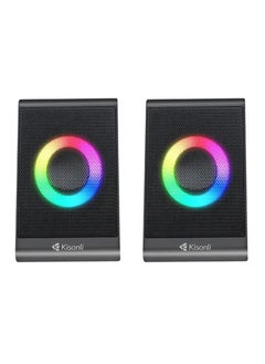 Kisonli Mini USB Powered Colorful RGB Home Theatre HiFi Stereo 2.0 Channel Wired Computer Gaming Speaker for Laptop X12  - Image 3