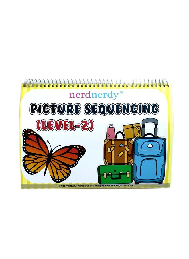 nerdnerdy Picture Sequencing 2 | Activity Book | Brain Game | Logical Activity Book | What comes next Concept | Higher Order Thinking | Effective for Children with Special | picture cards for kids speech therapy |what's next cardsNeeds| story sequence cards for kids  - Image 1