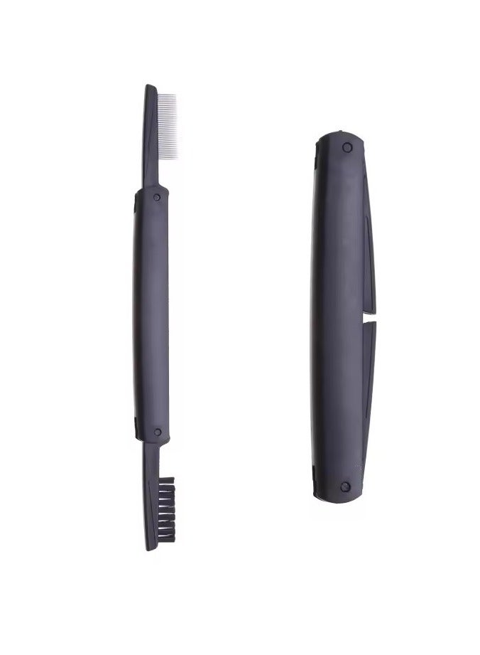 Goolsky فرشاة حواجب من الفولاذ المقاوم للصدأ الأسود ومشط رموش أدوات تجميل لتمديد الرموش - Image 1