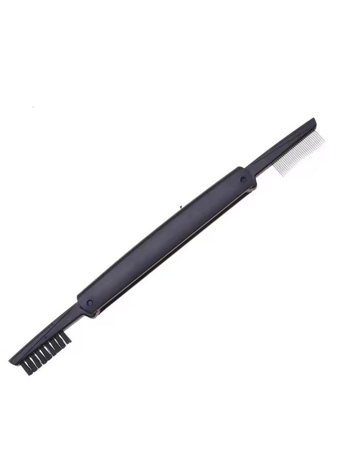 Goolsky فرشاة حواجب من الفولاذ المقاوم للصدأ الأسود ومشط رموش أدوات تجميل لتمديد الرموش - Image 4