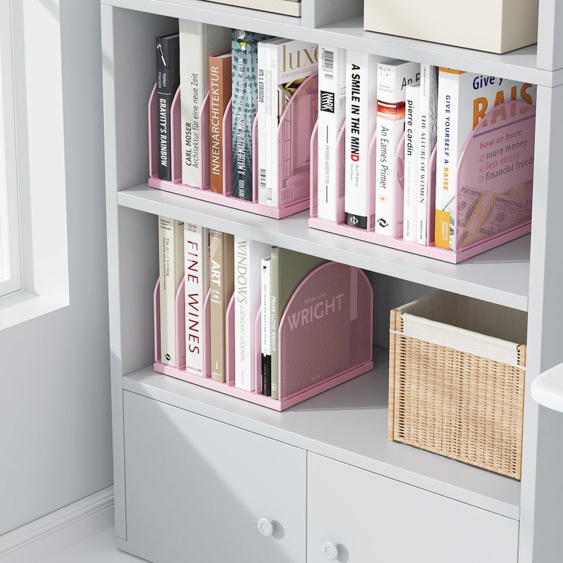 gianotter Desktop File Organizer, Desk Organizer with 5 Compartments, Paper Organizer for Desk, Workspace Organizers for Office Supplies (Pink) - Image 4