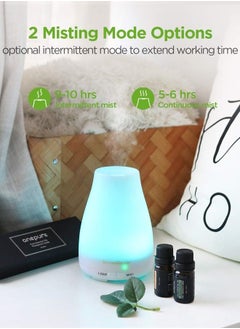 InnoGear Essential Oil Diffuser with Oils, 150ml Aromatherapy Diffuser with 6 Essential Oils Set, Aroma Cool Mist Humidifier Gift Set, White 