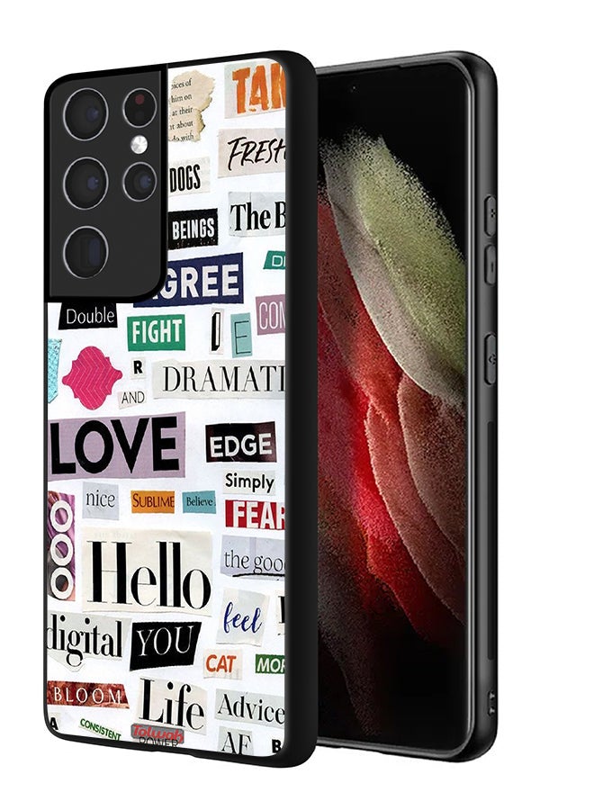Tolwak Samsung Galaxy S21 Ultra 5G Protective Case Cover Short Quotes Stickers - Image 1