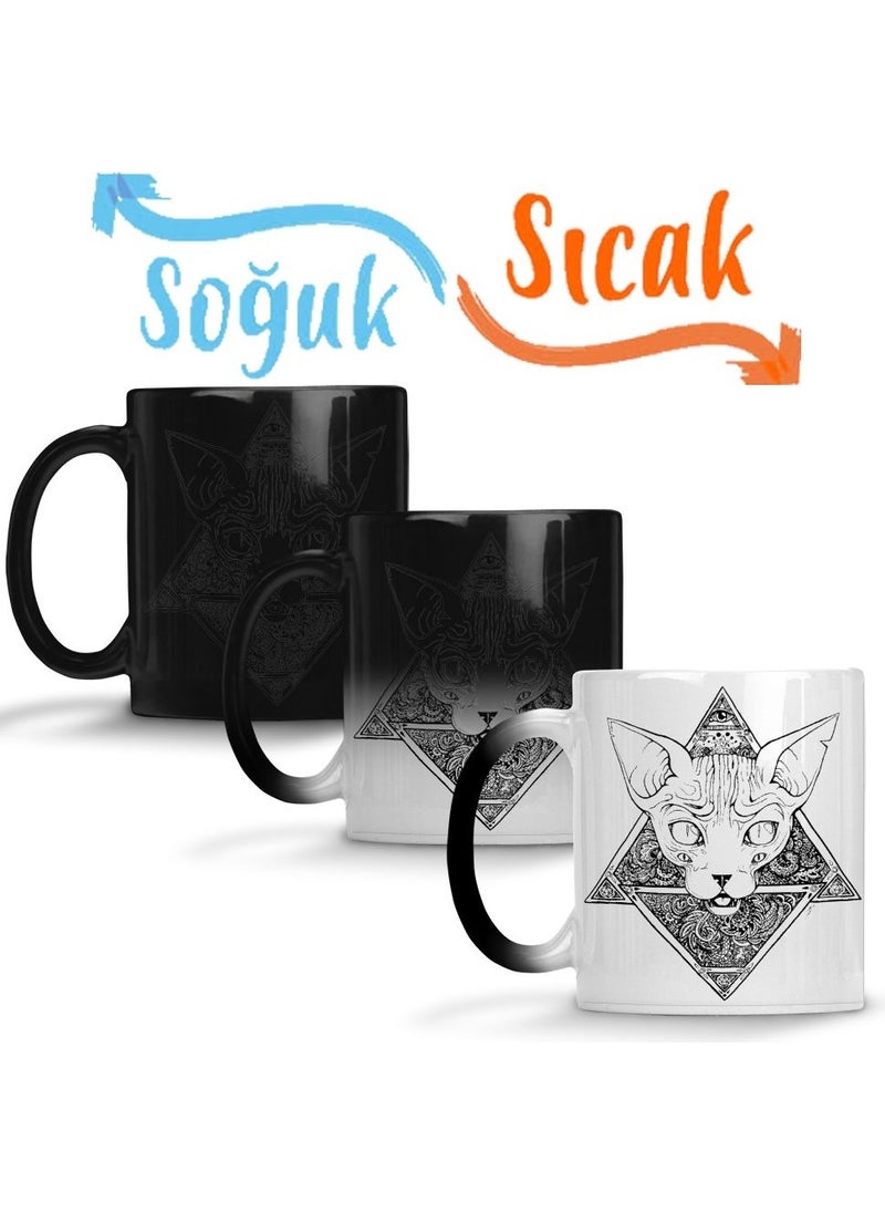 Baskı Dükkanı - Print Shop Egyptian Mau Cats Cat Magic Mug Porcelain - Image 1