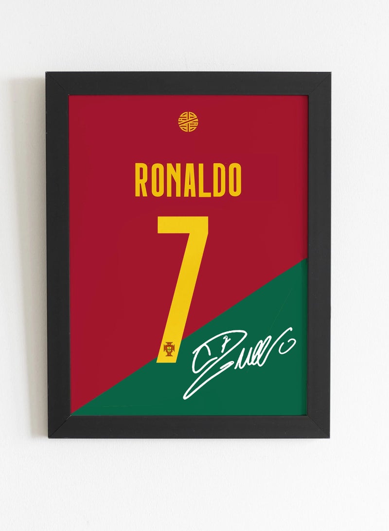 Boomah Accessories Cristiano Ronaldo Autographed Portugal Jersey Poster with Frame 30x40cm 