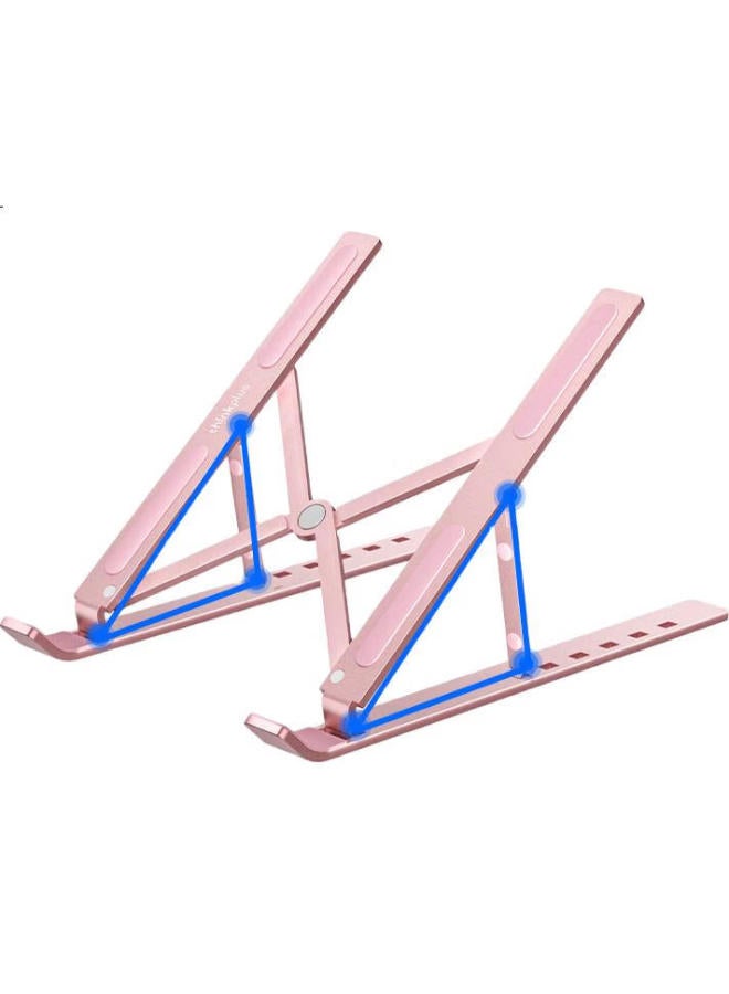 Thinkpad Lenovo Laptop Stand Cooling Pad, Portable Aluminum Alloy Riser, Suitable For Apple Xiaoxin Yoga Pro 14S, 11-17.3 Inches, Zja3 Rose Gold - Image 1