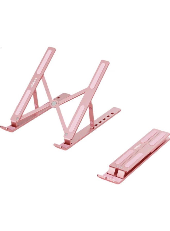 Thinkpad Lenovo Laptop Stand Cooling Pad, Portable Aluminum Alloy Riser, Suitable For Apple Xiaoxin Yoga Pro 14S, 11-17.3 Inches, Zja3 Rose Gold - Image 2