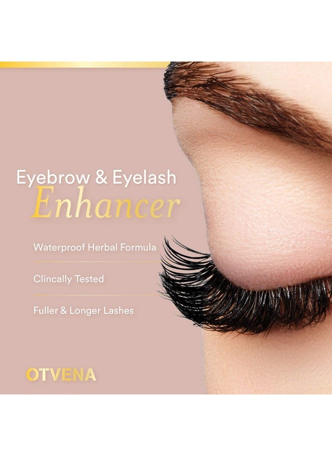 OTVENA - Eyelash & Eyebrow Serum (3Ml) Lash Growth Serum For Longer Thicker Fuller Eyelashes And Eyebrows Clinically Tested Waterproof Herbal Formula Irritation Free Eyelash Serum - Image 1