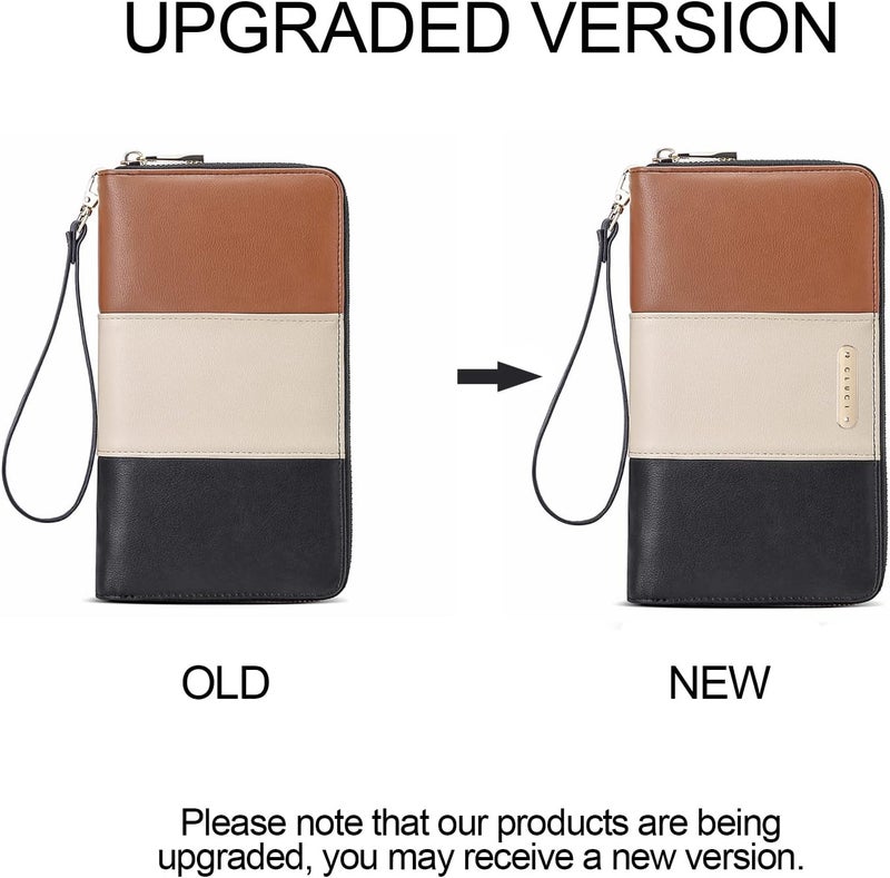 CLUCI Women Wallet Large PU Leather Wristlet Purse for Women RFID Blocking Zip Around Card Holder Ladies Travel Clutch - Image 3