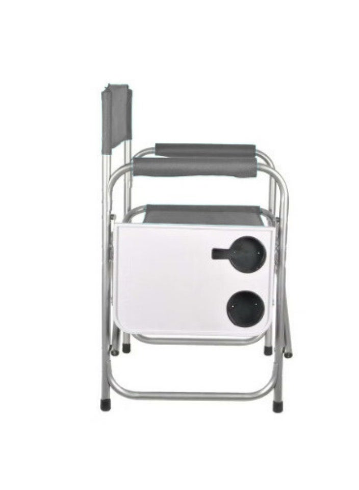 SMART HOME Folding Chair with Storage Pocket and Side Table with Two Cup Holders for Camping and Hiking - Image 2