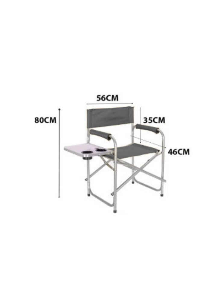SMART HOME Folding Chair with Storage Pocket and Side Table with Two Cup Holders for Camping and Hiking - Image 4