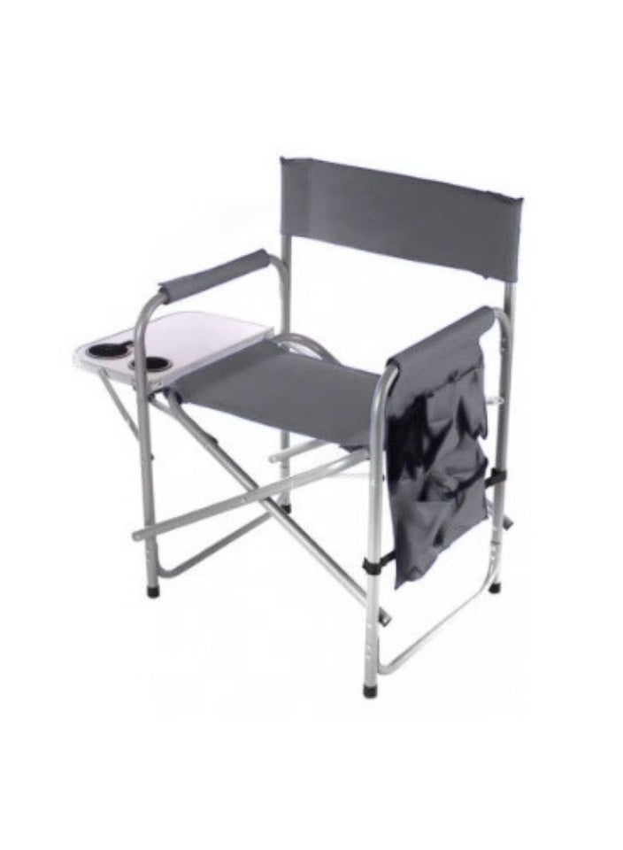 SMART HOME Folding Chair with Storage Pocket and Side Table with Two Cup Holders for Camping and Hiking - Image 1