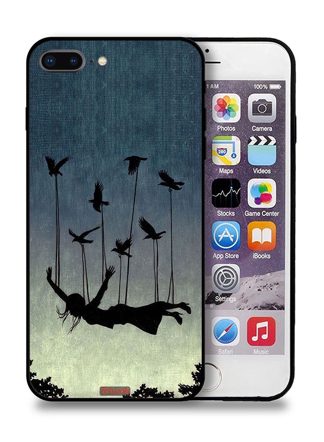 Tolwak Apple iPhone 8 Plus Protective Case Birds Holding Fallen Girl - Image 1