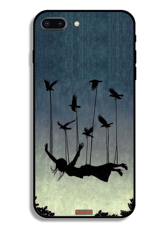 Tolwak Apple iPhone 8 Plus Protective Case Birds Holding Fallen Girl - Image 2