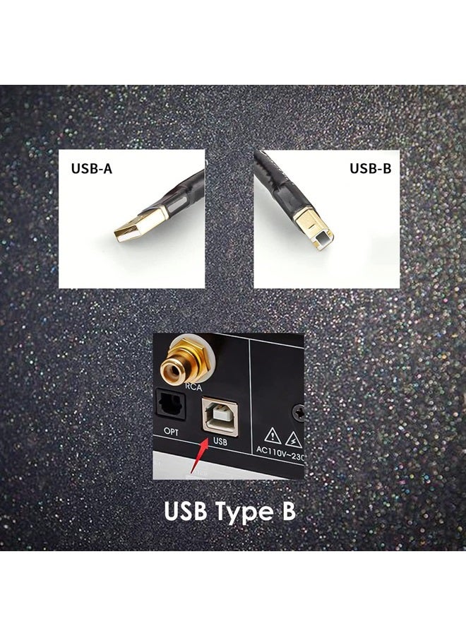 VIBORG HiFi USB Cable Type A Male to Type B Male Audio Digital Cable Printer Scanner Cord USB 2.0 Data Cable (1M) - Image 3