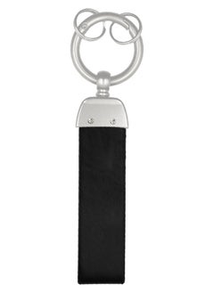 Nissan Durable and Stylish Premium Leather Strap Car Keychain with Retractable Metal Clip and Metal Ring - NISSAN - Black  - Image 2
