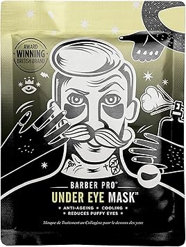 BARBER PRO UNDER EYE MASK Mens Eye Patches Activated Charcoal Volcanic Ash Gel Pads Natural AntiAgeing Skincare for Puffy Eyes Vegan Multi Award Winning Brand 3 Pairs - Image 1
