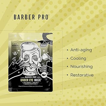 BARBER PRO UNDER EYE MASK Mens Eye Patches Activated Charcoal Volcanic Ash Gel Pads Natural AntiAgeing Skincare for Puffy Eyes Vegan Multi Award Winning Brand 3 Pairs - Image 4